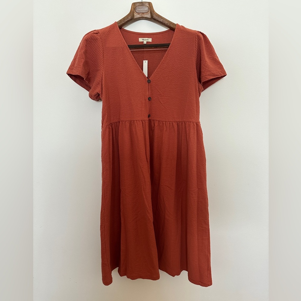 Madewell dress, terra-cotta color, size large, new with tags